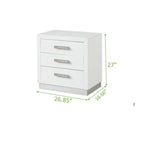 Nightstand Made with Wood in Milky White Color 659436145337