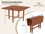 Space-Saving Round Corner Dining Table, Seats 2-4 Natural Wood Tone Foldable Kitchen Table-Walnut 15950201