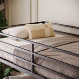 Metal Bunk Bed Twin Over Full Size with Removable Stairs, Heavy Duty Sturdy Frame for Teen & Adults, W1820P294093