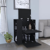 Glasgow Bar Cart Two Pull-Down Door Cabinets and Two Open Shelves B070P173175
