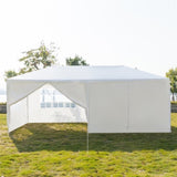 ZNTS 3 x 6m Six Sides Two Doors Waterproof Tent with Spiral Tubes White 13319883