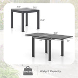 Retractable outdoor dining table, gray patio table for 4-6 with Aluminum Frame 53682581