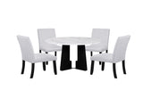 Round Dining Table for 4, 43-Inch Faux Marble Top, Mid-Century Modern Round Dining Table for Cafes, N752P245707K