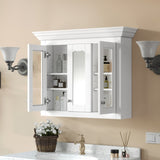 35" Bathroom Medicine Cabinet with Mirror, 5 Closed & Adjustable Shelves, Bathroom Wall Mounted N710P264306K
