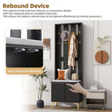 ON-TREND Modern Luxury 4-in-1 Hall Tree with Cushion, Versatile Coat Rack with 8 Gold Hooks and N721P192814B