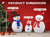Lighted Snowman Christmas Yard Decorations, Set of 3 Pre-lit 2D Snowman Family with 80 LED White 79858005
