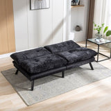 ZNTS Convertible Sofa Bed Loveseat Futon Bed Breathable Adjustable Lounge Couch with Metal Legs,Futon W676104344