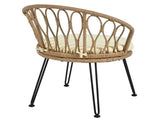 Outdoor Leisure Set, 2 Rattan Single Chairs with A Glass Round Table, Perfectly Suited for N711P256422A