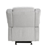 Modern Reclining Chair Gray Chenille Upholstered Pillowtop Arms Solid Wood Frame 1pc Living Room B011P188427