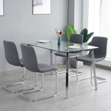 Modern simple light luxury dining Dark Grey chair home bedroom stool back student desk chair metal W210119216