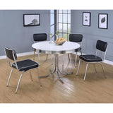 White and Chrome Round Dining Table B062P145478