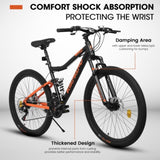 ZNTS A26336-26 Inch Aluminum Frame Shock Fork Plus Shock Absorber 21-speed Unisex Mountain Bike W709P222991