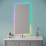 ZNTS 48X24 inch LED Bathroom Mirror with Lights Backlit RGB Color Changing Lighted Mirror for Bathroom W1820122114