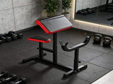 265 LBS Black Preacher Curl Bench, Adjustable Seated Arm Isolation Station for Barbell Dumbbell 72239292