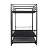 ZNTS Twin-Over-Twin Metal Bunk Bed With Trundle,Can be Divided into two beds,No Box Spring needed ,Black 57622186