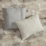 7 Piece Textured Cotton Blend Comforter Set Gray Cal King B035128835