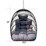 ZNTS Swing Hammock Egg Basket Chairs Without Stand Indoor Outdoor, UV Resistant Cushion Hanging Chair, W2707P184373