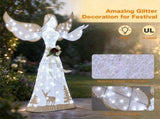 5 FT Lighted Christmas Angel Decor 105 Warm/Cold White Lights, Waterproof Fabric Xmas Angel 24738336