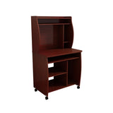 Microwave cart computer cart utility cart with hutch shelves spice rack mobile on locking castors B107P306191