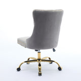 A&A Furniture Office Chair,Modern Velvet Upholstered Tufted Button Home Office Chair with Golden W1143P292468