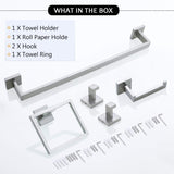 5 Pieces Bathroom Hardware Accessories Set Towel Bar Set Wall Mounted,Stainless Steel W121963547