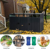 ZNTS Garbage Bin Shed Stores 3 Trash Cans Metal Outdoor Bin Shed for Garbage Storage,Stainless Galvanized W540120221