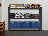 3-Tier Industrial Shelving Rack - 47in, Heavy Duty Steel Shelving Unit Adjustable, 51.2" W*23.6" 06500576