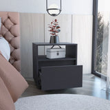 Austin Nightstand , End Table, Side Table Casters, Single Drawer-Black B07092130