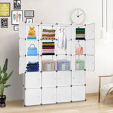 ZNTS 20 Cube Organizer Stackable Plastic Cube Storage Shelves Design Multifunctional Modular Closet 05058128