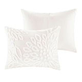 Full/Queen 3 Piece Tufted Cotton Chenille Floral Duvet Cover Set B035129181