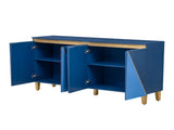 TREXM 60" Retro Buffet Cabinet with Storage, 4-Door Vintage Sideboard Cabinet with Dimensional N715P290575M