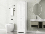 Tall Bathroom Storage Cabinet with Multi-Functional Storage Space, 4 Doors and 1 Drawer with Slide N725P506984K