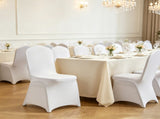 30-Pack Ivory White Stretch Spandex Folding Chair Covers, Universal Fitted Slipcovers, Removable & 33043843