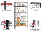 Replaceable assembly with wheels, floor mounted carbon steel storage rack, black 10425008