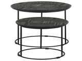 Matte Black 2-Piece Nesting Table B062P153894