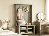 Grey Hall Tree with Shoe Storage Bench Entryway Organizer for Living Room Hall Tree Bench 00742212