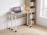 31.5" Computer Desk, Grey Embossed Melamine Tabletop with White Legs, P2 16046246