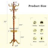 Crabapple Colored Solid Wood Hanger, Modern And Simple Coat And Hat Rack, Resin Stainless Steel W1151P276818