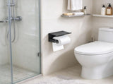Toilet Paper with Shelf, Fits Mega Rolls, Rustproof Stainless Steel Wall-Mounted Tissue 90879482