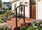Handrails for Outdoor Steps, Iron Handrail Fits 1 Step, Transitional Handrail with Installation Kit, 32811396