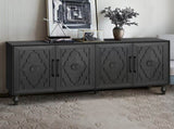 Carved Flower Door Large Storage Cabinet With Metal Handle Suitable For Living Room, Kitchen, W1445P164168