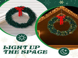 60in Pre-lit Christmas Wreath, Lighted Artificial Xmas Wreath with 220 Warm & Multi-color Lights and 41146835