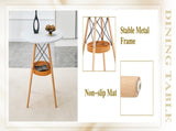 31.5-inch diameter circular dining table, white MDF vacuum formed tabletop, solid wood legs, with W1151P431133