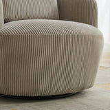 34.25 "Wide Upholstered Corduroy 360&deg Swivel Barrel Soft Accent Chair with Pillow, Circular W3118P253971