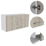 Napoles Wall Cabinet, Two Shelves, Double Door -White / Light Gray B20092041