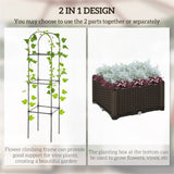 ZNTS Planter、Flower shelf, Garden Bed with Trellis 85565850