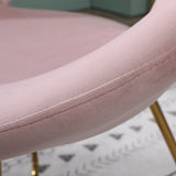 ZNTS Slatina Pink Silky Velvet Upholstered Accent Chair with Gold Tone Finished Base T2574P164522