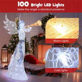 5 Feet Lighted Christmas Angel, 100 LED Twinkling Lights, Weatherproof Metal/Mesh Xmas Decor for 61618864