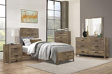 ZNTS Bedroom Wooden Nightstand 1pc Weathered Pine Finish 2x Drawers Transitional Style Furniture B01151366