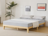 Basic bed frame painted pine wood original color Full 189*136*30.5cm wooden bed single bed 29832787